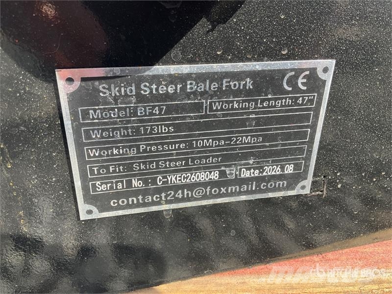  GIYI GY-BF47 47 in Skid Steer Bale Spear (Unused) Компоненты строительной техники