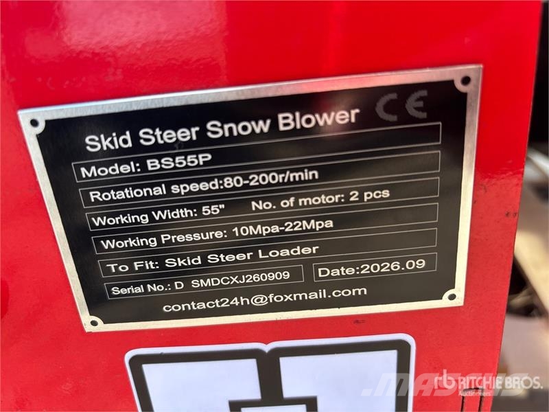  GIYI GY-BS57 55 in Skid Steer Snowblower (Unused) قاذفات الجليد