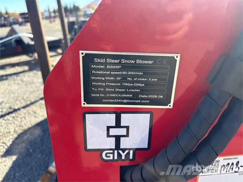 GIYI GY-BS57 55 in Skid Steer Snowblower (Unused) Sneeuwblazers