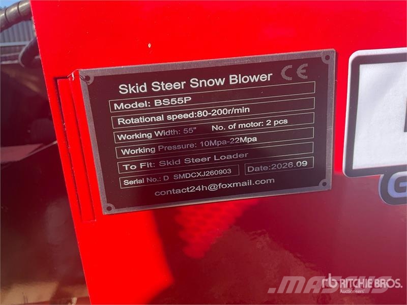 GIYI GY-BS57 55 in Skid Steer Snowblower (Unused) Sneeuwblazers
