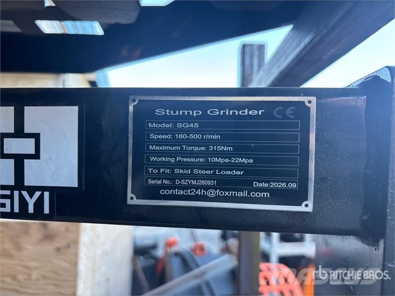  GIYI GY-BSG45 Skid Steer Stump Grinder (Unused) 動力耙和旋轉式耕耘機