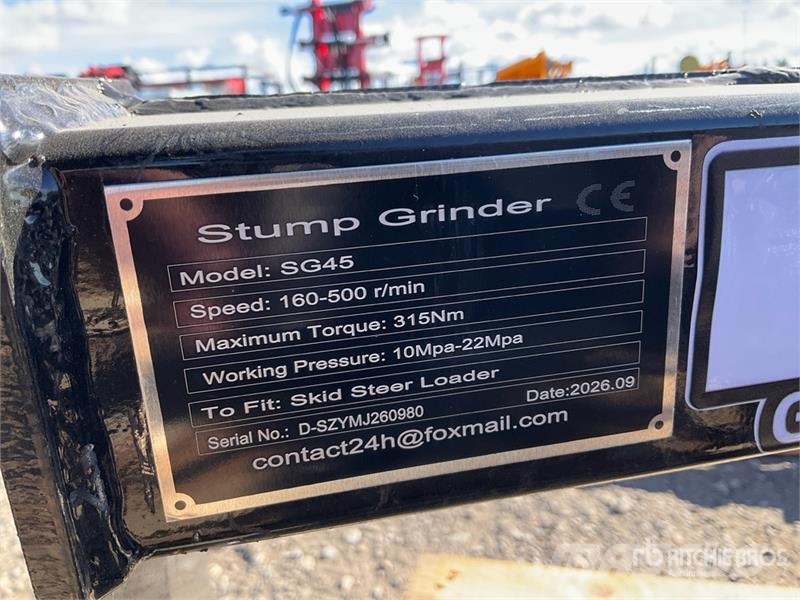 GIYI GY-BSG45 Skid Steer Stump Grinder (Unused) Rotační brány a půdní frézy