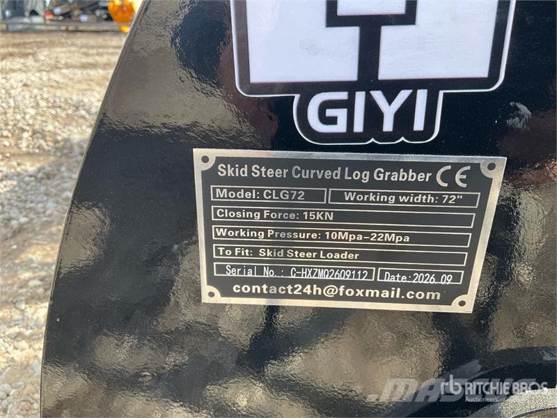 GIYI GY-CLG72 72 in Log Skid Steer Grapple (Unused Pinze