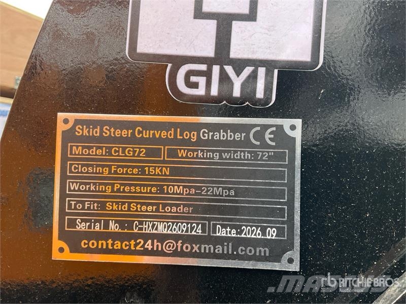  GIYI GY-CLG72 72 in Log Skid Steer Grapple (Unused Cupa