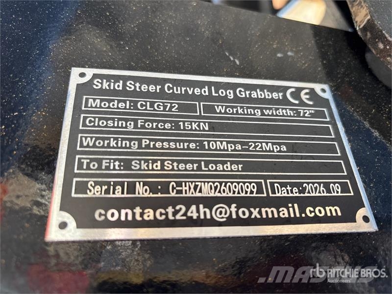 GIYI GY-CLG72 72 in Log Skid Steer Grapple (Unused Pinze