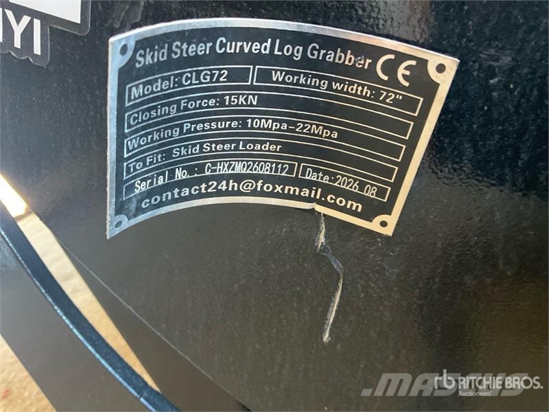 GIYI GY-CLG72 72 in Log Skid Steer Grapple (Unused Grapples