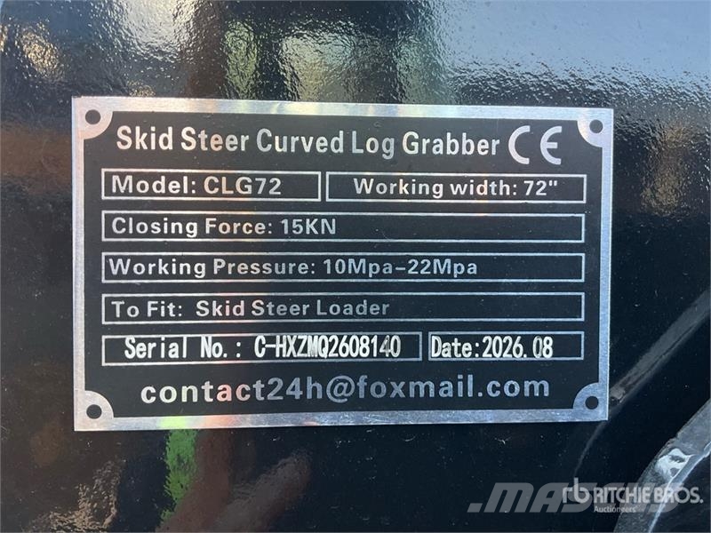  GIYI GY-CLG72 72 in Log Skid Steer Grapple (Unused Grapples