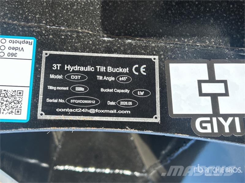 GIYI GY-D3T 32 in Hydraulic Tilting Excavator Buck Godet