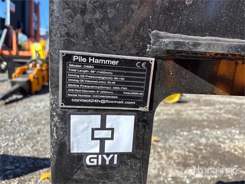 GIYI GY-D680 Skid Steer Post Driver (Unused) Fencing equipment