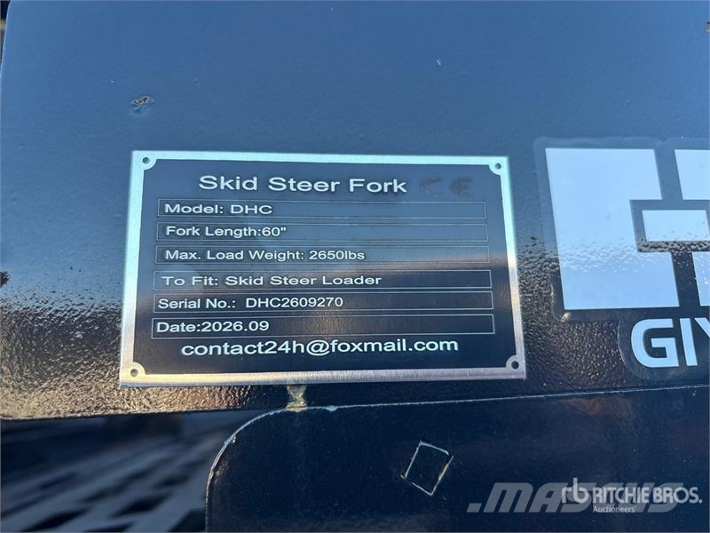  GIYI GY-DHC 59 in Skid Steer Forks (Unused) Вили