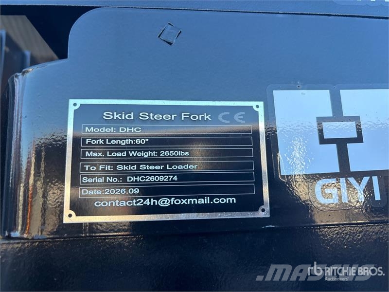  GIYI GY-DHC 59 in Skid Steer Forks (Unused) Вили
