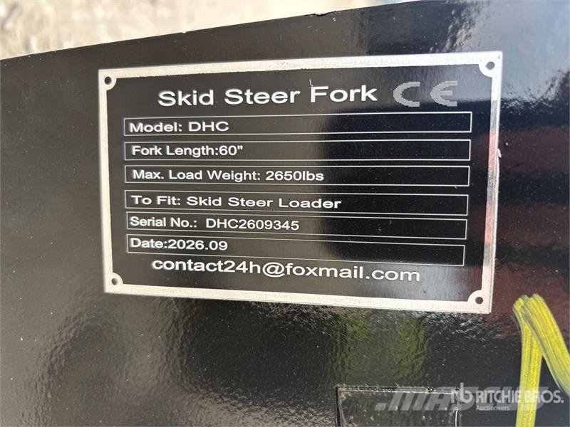 GIYI GY-DHC 59 in Skid Steer Forks (Unused) Uñas para carretilla