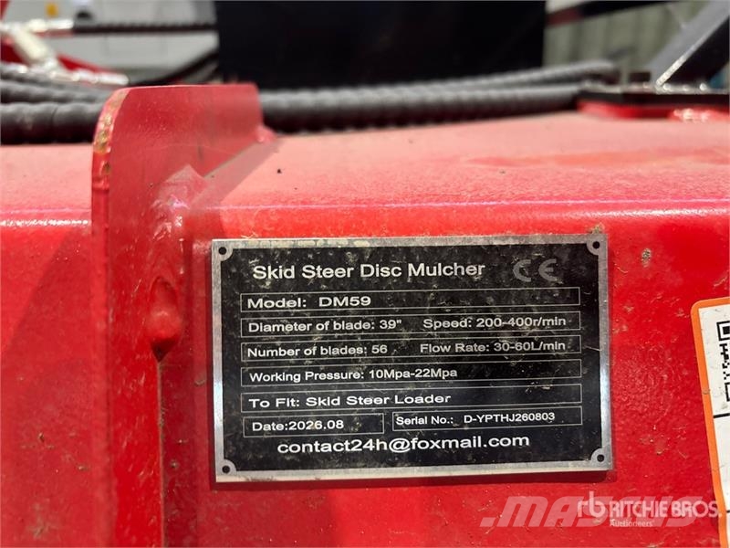 GIYI GY-DM59 39 in Disc Skid Steer Mulcher (Unused Forstmulcher