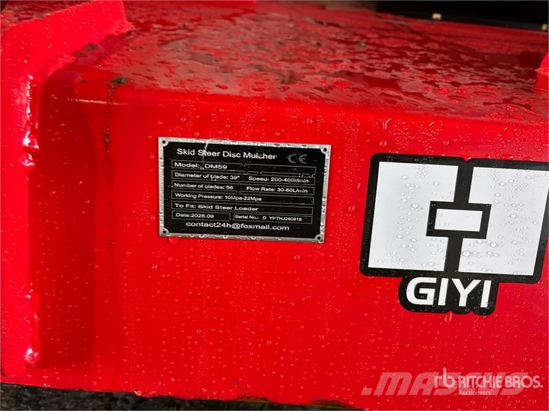 GIYI GY-DM59 39 in Disc Skid Steer Mulcher (Unused Forstmulcher