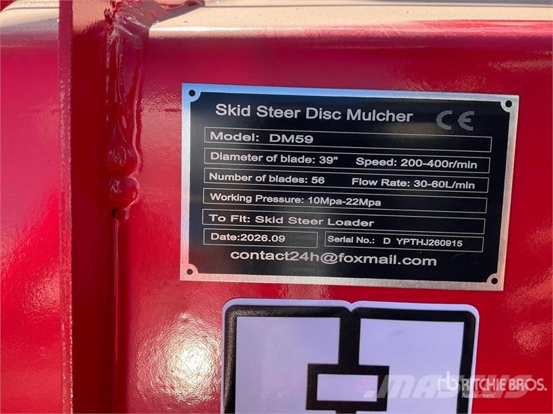  GIYI GY-DM59 39 in Disc Skid Steer Mulcher (Unused Trituradoras forestales
