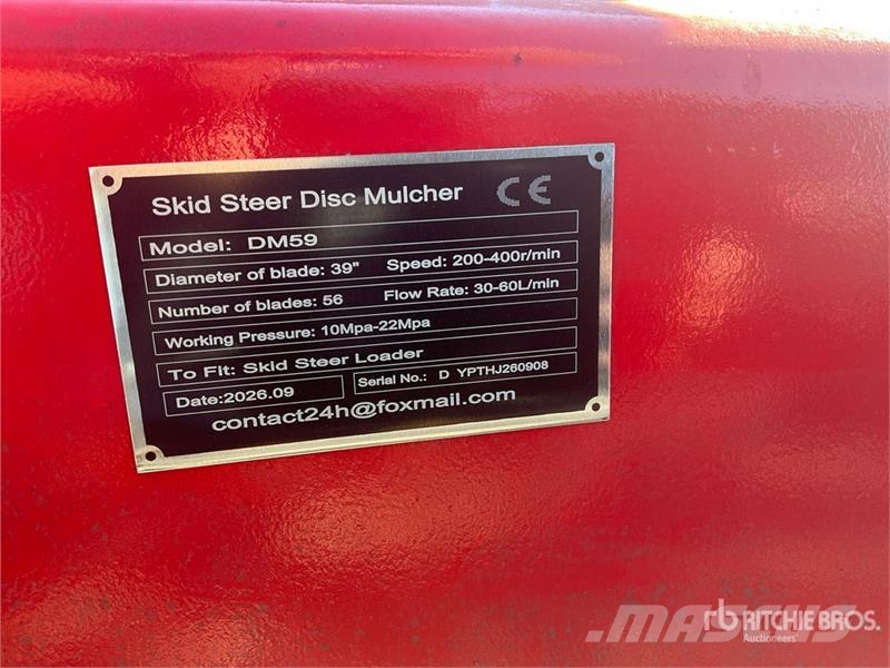 GIYI GY-DM59 39 in Disc Skid Steer Mulcher (Unused Forstmulcher
