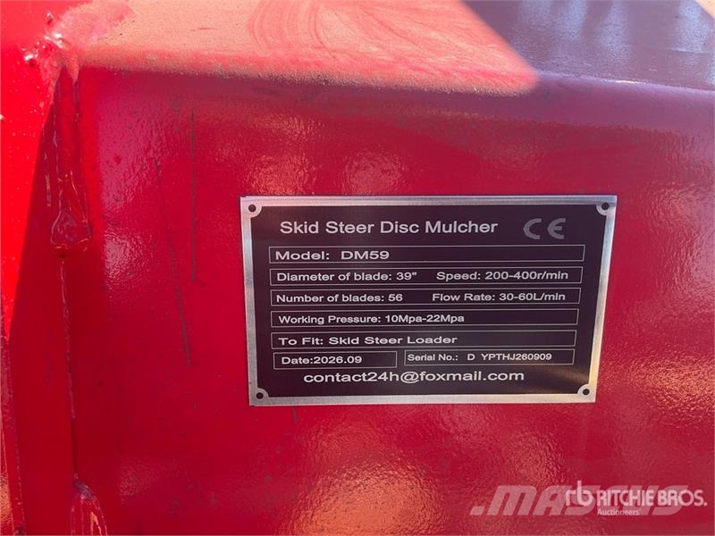 GIYI GY-DM59 39 in Disc Skid Steer Mulcher (Unused Forstmulcher