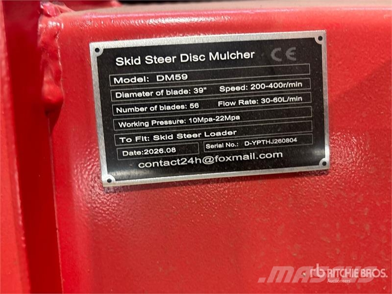 GIYI GY-DM59 39 in Disc Skid Steer Mulcher (Unused Forstmulcher