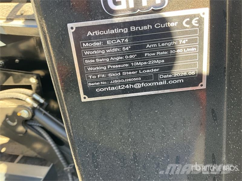 GIYI GY-ECA74 54 in Articulating Skid Steer Brush Χορτοκοπτικά επιβίβασης και έλξης