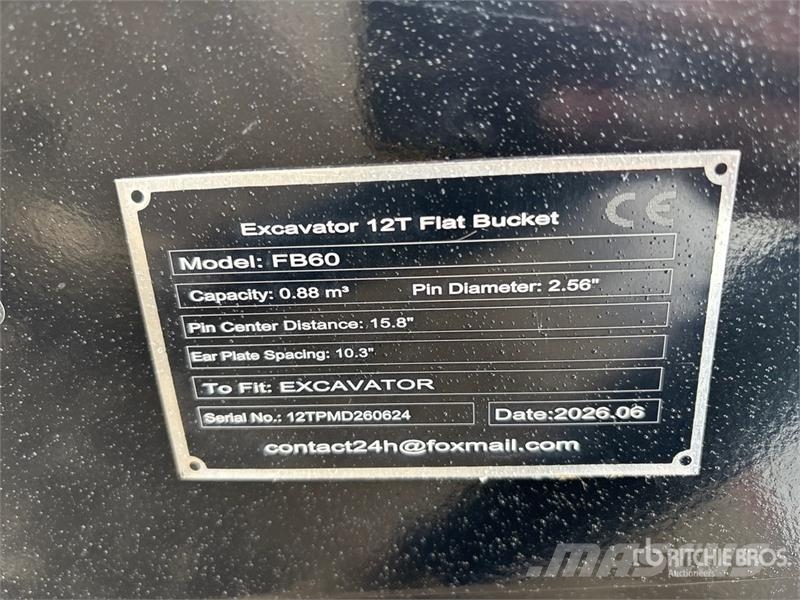 GIYI GY-FB60 0.88 m3 Cleanup Excavator Bucket - Fi Godet