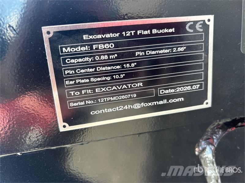 GIYI GY-FB60 0.88 m3 Cleanup Excavator Bucket - Fi Godet