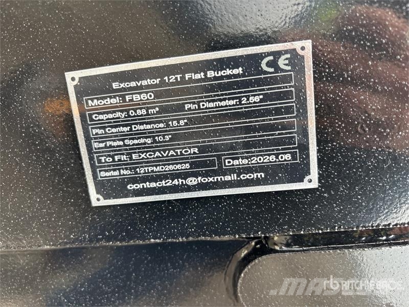 GIYI GY-FB60 0.88 m3 Cleanup Excavator Bucket - Fi Godet