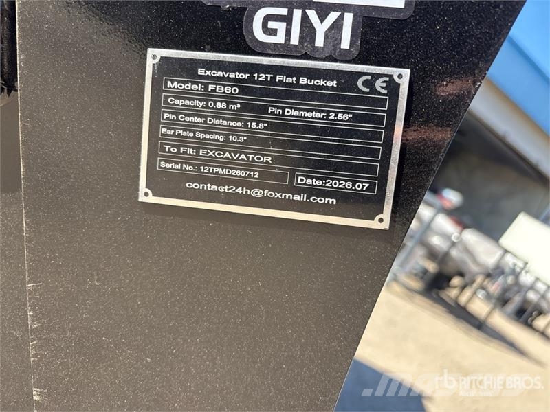 GIYI GY-FB60 60 in 0.88 m3 Cleanup Excavator Bucke Kausi