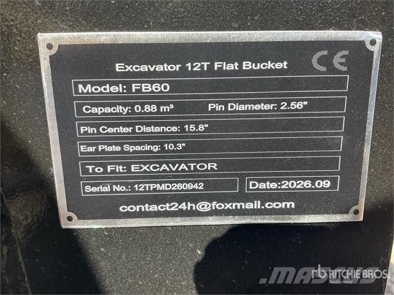  GIYI GY-FB60 Excavator Bucket - Fits 12 ton (Unuse バケット