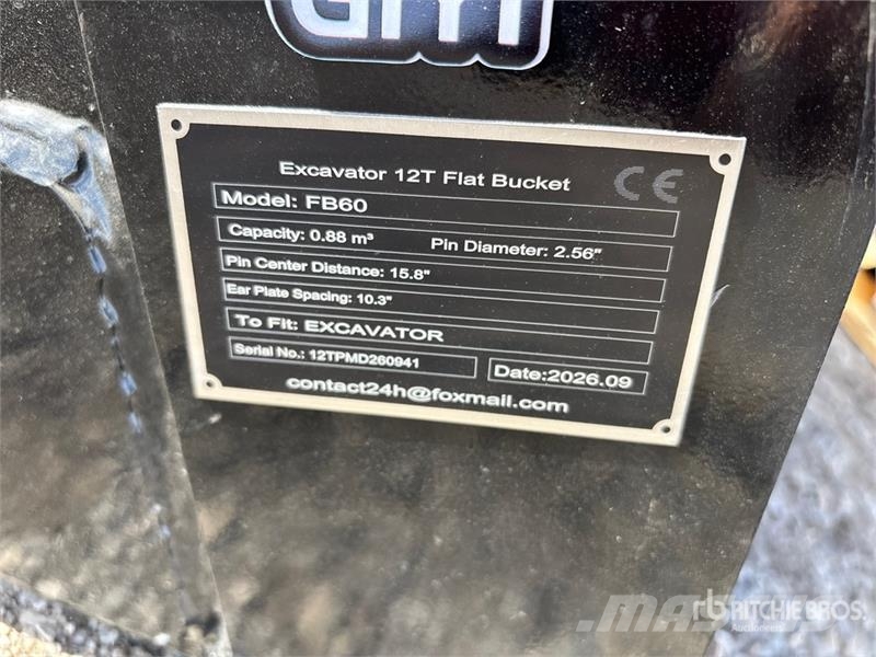  GIYI GY-FB60 Excavator Bucket - Fits 12 ton (Unuse Κουβάδες
