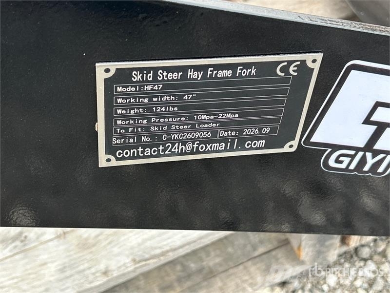 GIYI GY-HF47 47 in Skid Steer Bale Spear Andre komponenter