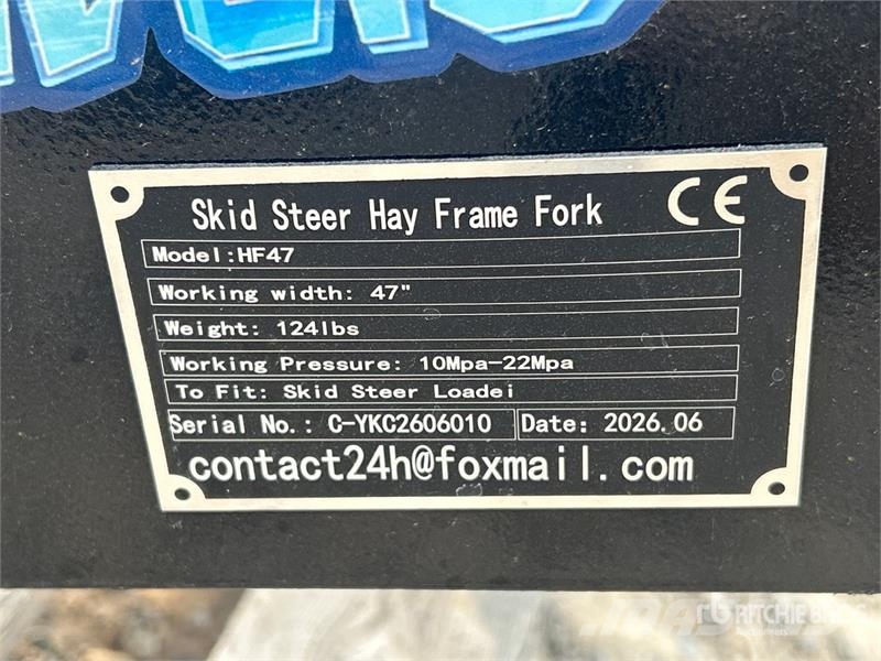  GIYI GY-HF47 47 in Skid Steer Bale Spear (Unused) Drugi deli