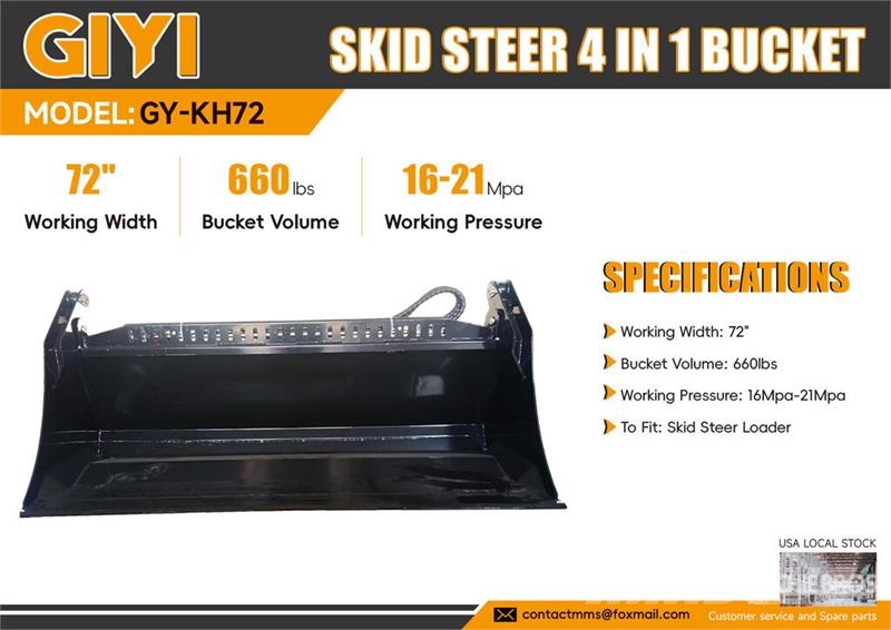 GIYI GY-KH72 72 in Multi-Purpose Skid Steer Bucket Łyżki do ładowarek