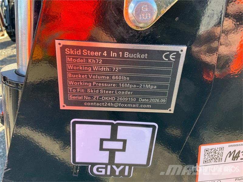 GIYI GY-KH72 72 in Multi-Purpose Skid Steer Bucket バケット