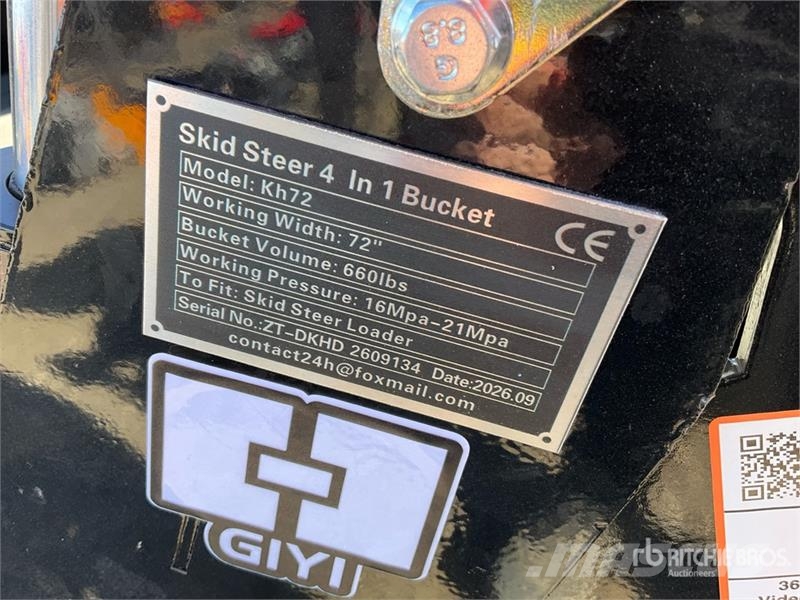 GIYI GY-KH72 72 in Multi-Purpose Skid Steer Bucket バケット