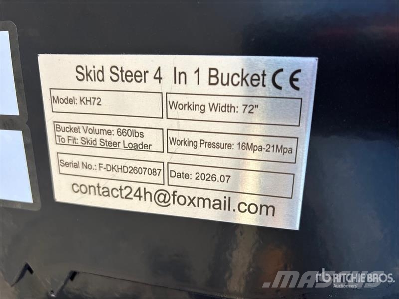 GIYI GY-KH72F 72 in Multi-Purpose Skid Steer Bucke Godet