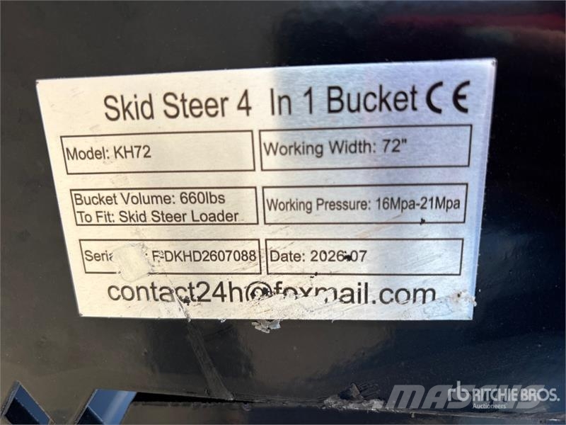 GIYI GY-KH72F 72 in Multi-Purpose Skid Steer Bucke Godet
