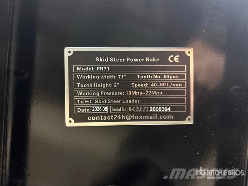 GIYI GY-LPR71 Skid Steer Power Rake (Unused) Rakes and tedders