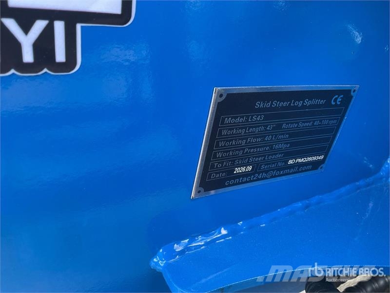  GIYI GY-LS43 43 in Skid Steer Log Splitter (Unused Partidoras, cortadoras y trituradoras de madera