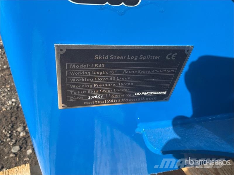 GIYI GY-LS43 43 in Skid Steer Log Splitter (Unused Partidoras, cortadoras y trituradoras de madera