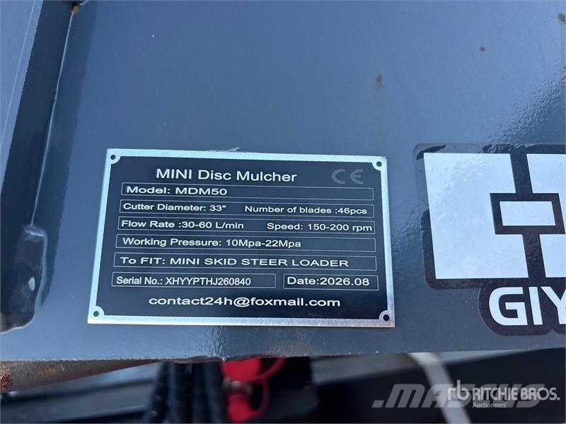 GIYI GY-MDM50 33 in Mini Disc Skid Steer Mulcher ( Forstmulcher