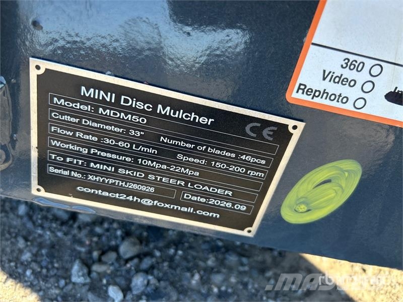  GIYI GY-MDM50 33 in Mini Disc Skid Steer Mulcher ( Forstmulcher