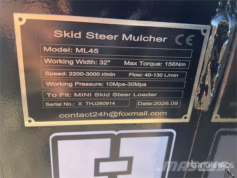 GIYI GY-ML45 32 in Skid Steer Mulcher (Unused) Forstmulcher