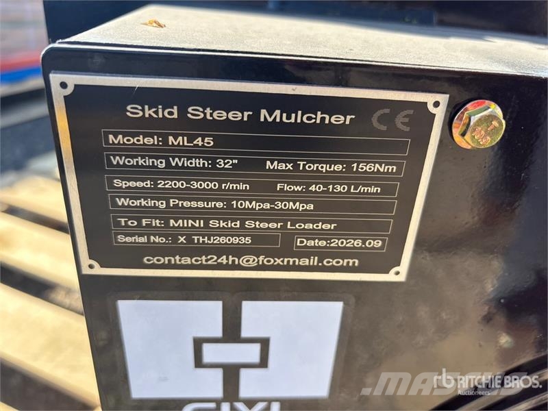  GIYI GY-ML45 32 in Skid Steer Mulcher (Unused) Trituradoras forestales