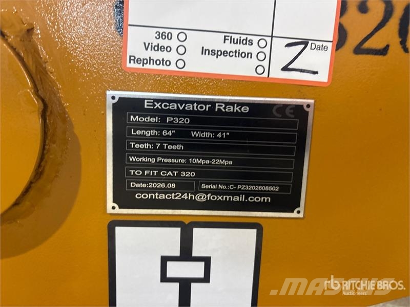 GIYI GY-P320 64 in Excavator Rake - Fits Cat 320 ( Rastrilladoras y rastrilladoras giratorias