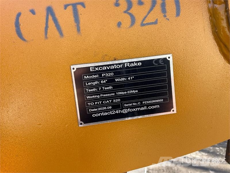 GIYI GY-P320 Excavator Rake - Fits Cat 320 (Unused Rakes and tedders