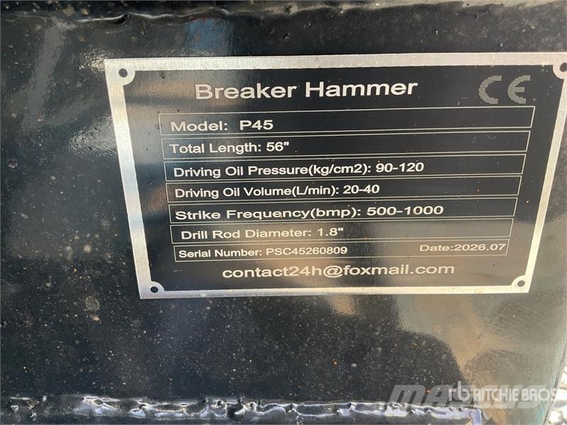 GIYI GY-P45 1.8 in Mini Skid Steer Breaker (Unused Čekići