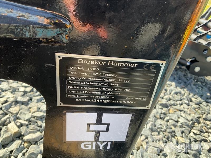 GIYI GY-P680 3 in Skid Steer Breaker (Unused) Hidrauliniai kūjai / Trupintuvai