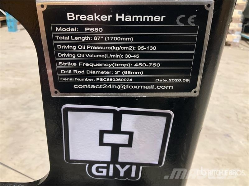 GIYI GY-P680 Skid Steer Breaker (Unused) Marteau hydraulique