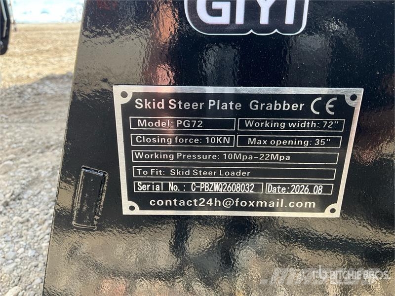 GIYI GY-PG72 72 in Skid Steer Grapple (Unused) Pinze