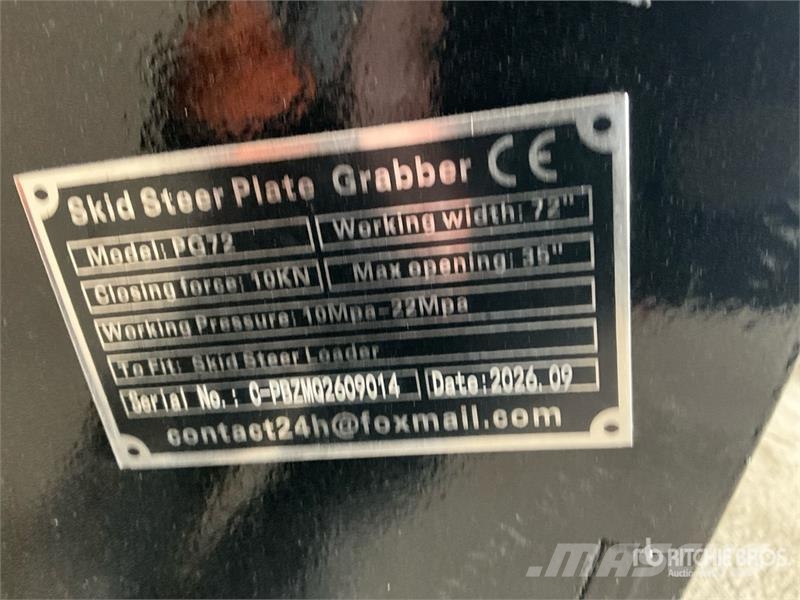 GIYI GY-PG72 72 in Skid Steer Grapple Bucket (Unus Pašgrābji